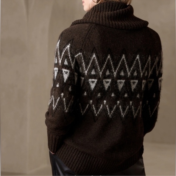 Banana Republic Brae Fair Isle Turtleneck Sweater Size Small Wool Cashmere - Picture 3 of 14